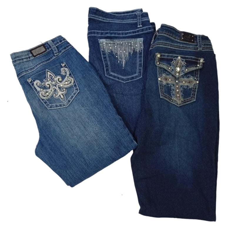 CR7865 Y2K Flare And Straight Jeans