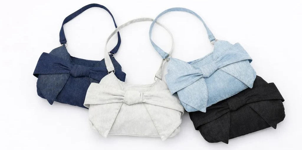 CR1131 Rework Denim Bow Handbag – Mini Shoulder Bag