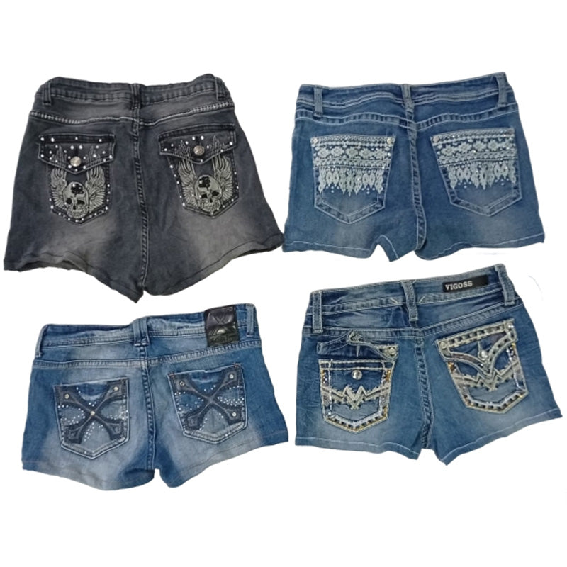 CR7772 Rework Y2K Mini Denim Shorts