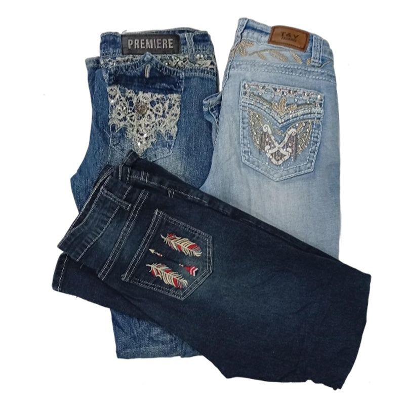 CR8395 Y2K FLARE & STRAIGHT JEANS