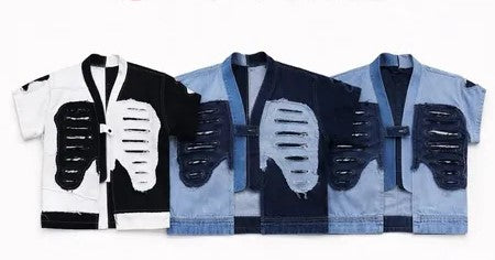 CR-1200 Reworked Ribcage Split-Tone Distressed Shirt Jacket