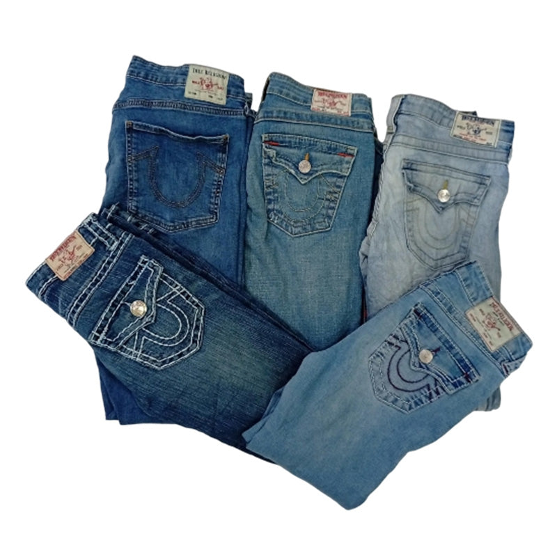 CR7638 Vintage True Religion Ladies And Men's Jeans