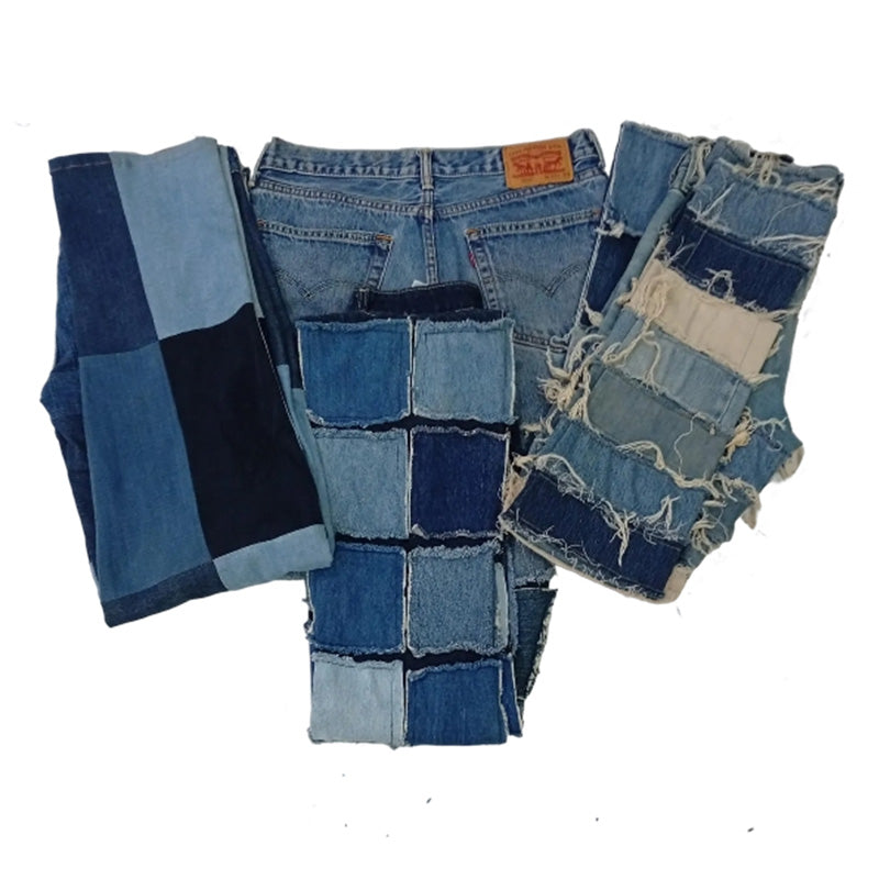 CR8295 Upcycled Mixed Style Jeans