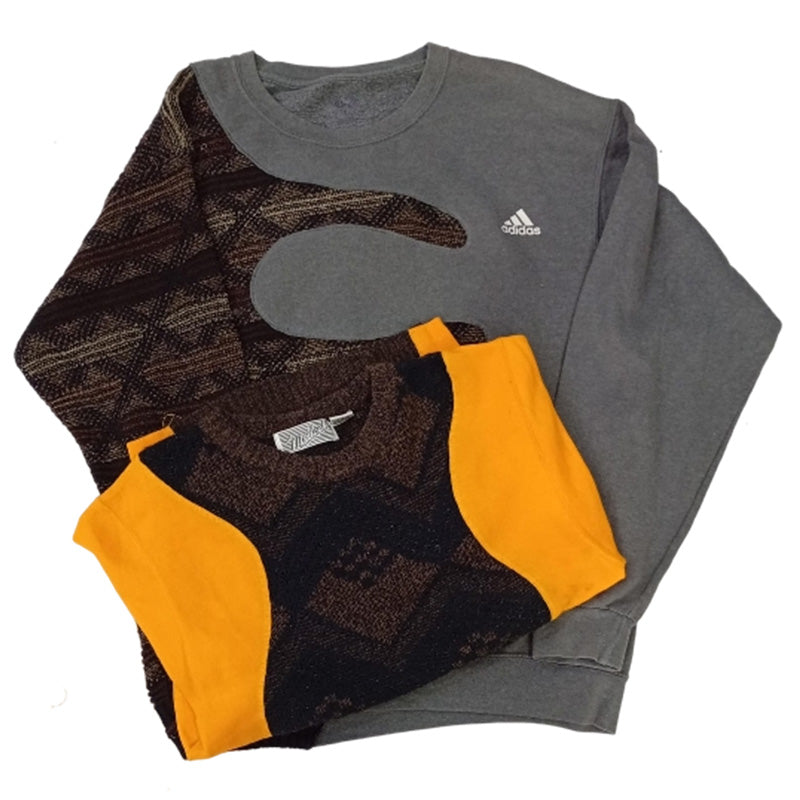 CR8132 Upcycled Mixed Brand Sweater Patch Sweatshirts