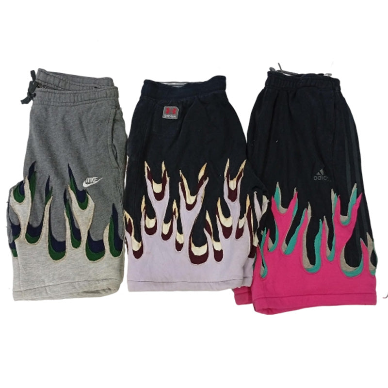 CR7682 Rework Mix Branded Flame Shorts