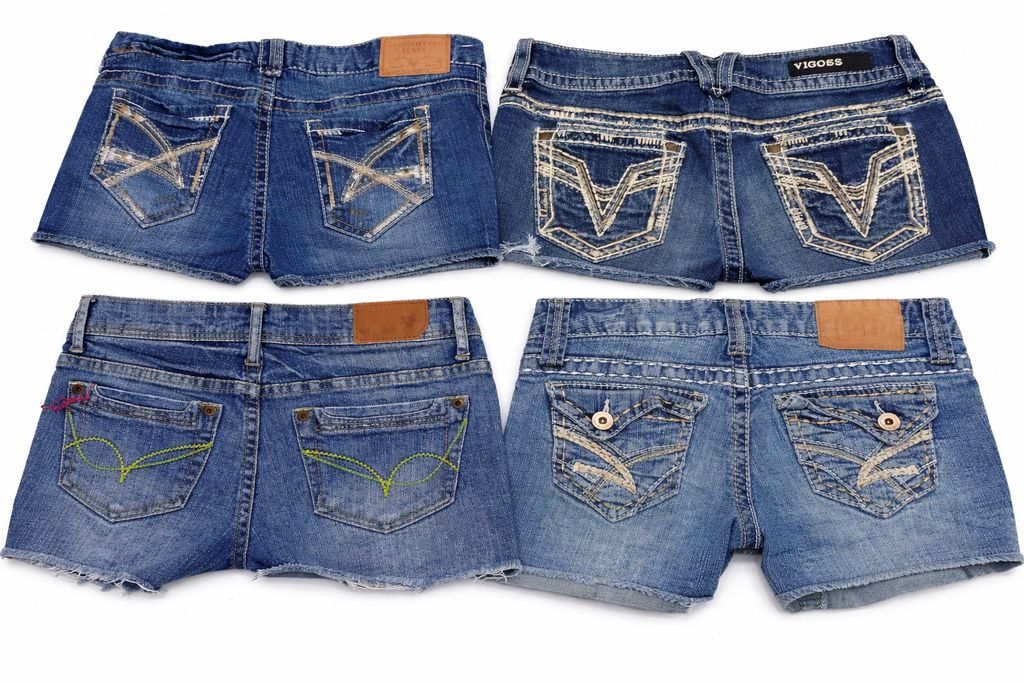 CR7105 Rework Y2K Mini Denim Shorts