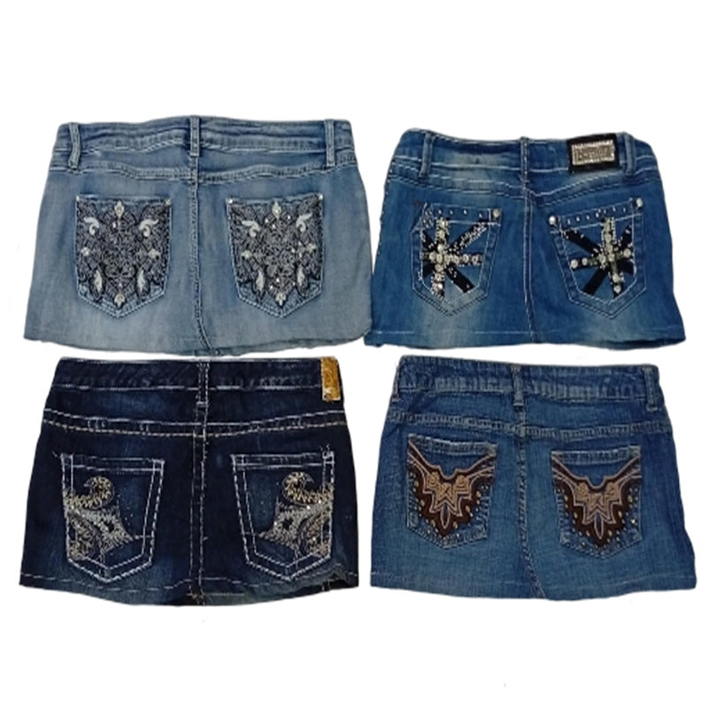 CR7716 Rework Y2K Mini Denim Skirts