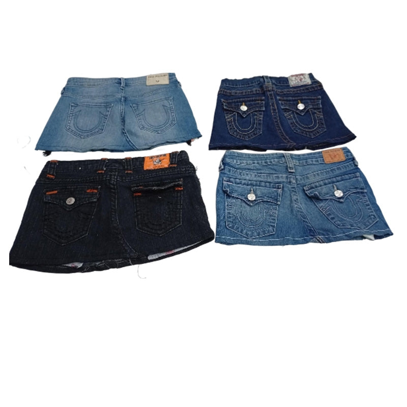 CR7387 Rework True Religion Mini Denim Skirts