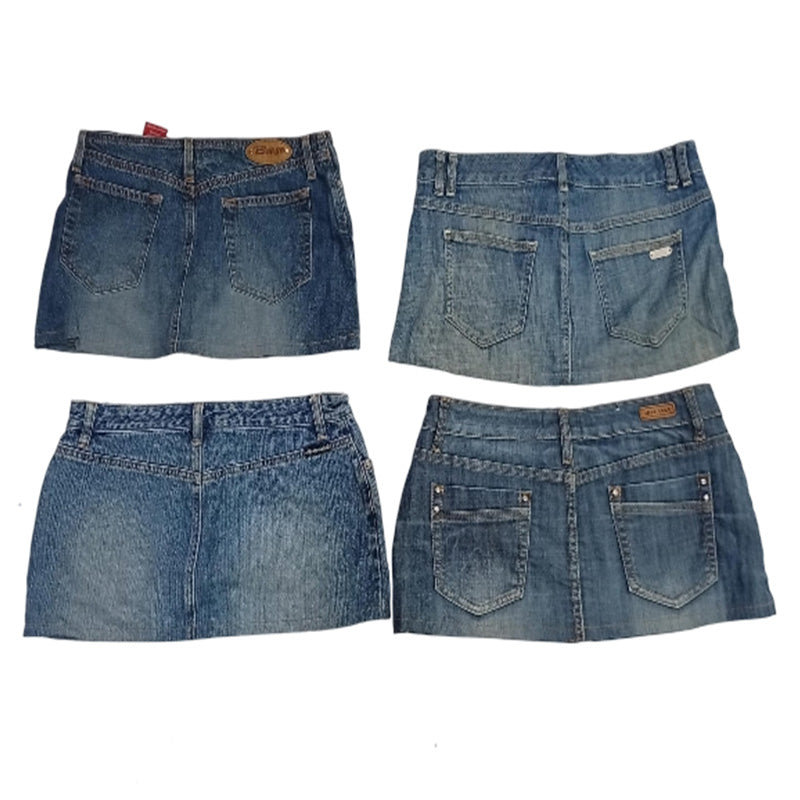 CR7505 Rework Y2K Mini Denim Skirts