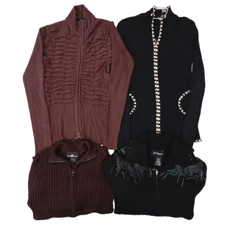 CR7599 Y2K Double Zipper Cardigan