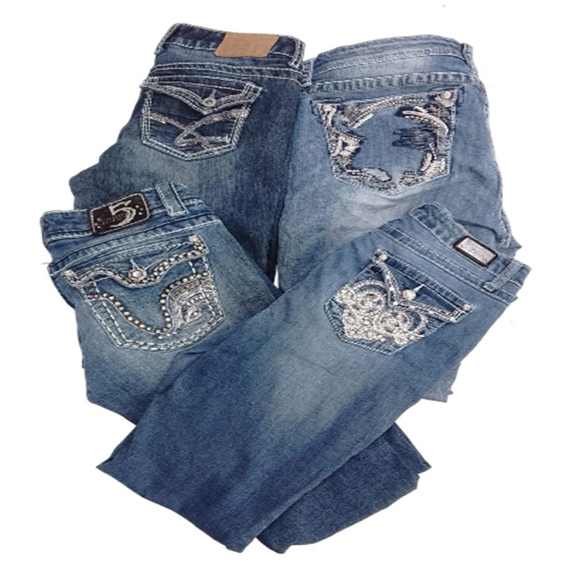 CR7492 Y2K Flare And Straight Jeans