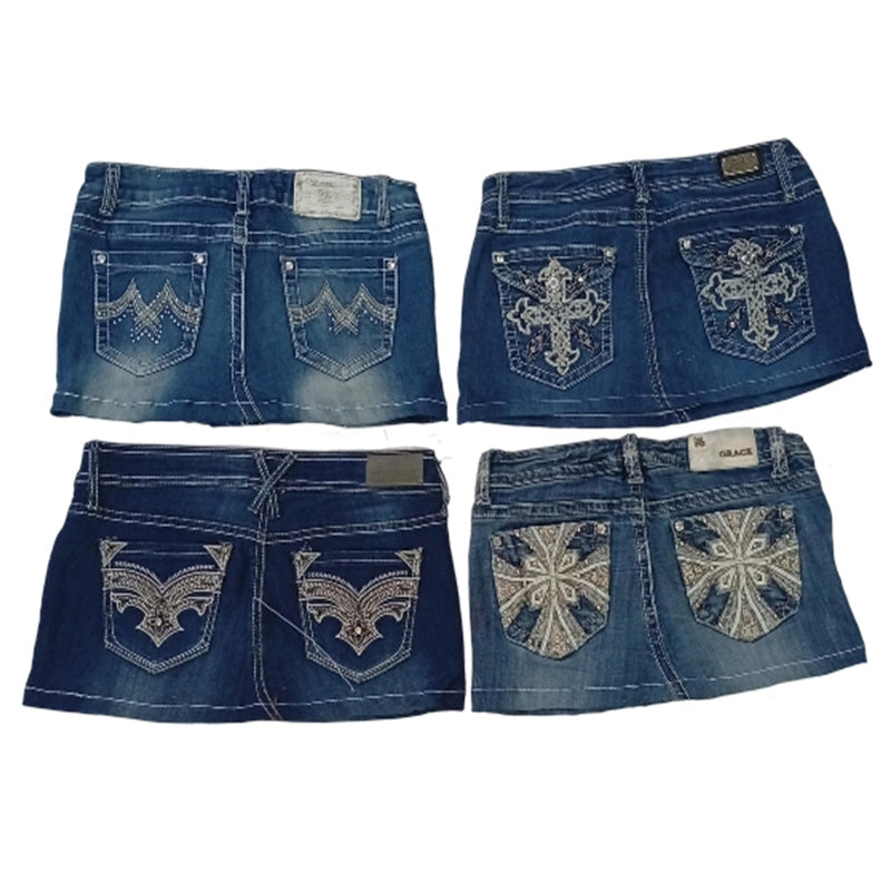 CR7709 Rework Mix Branded Mini Denim Skirts Bundle
