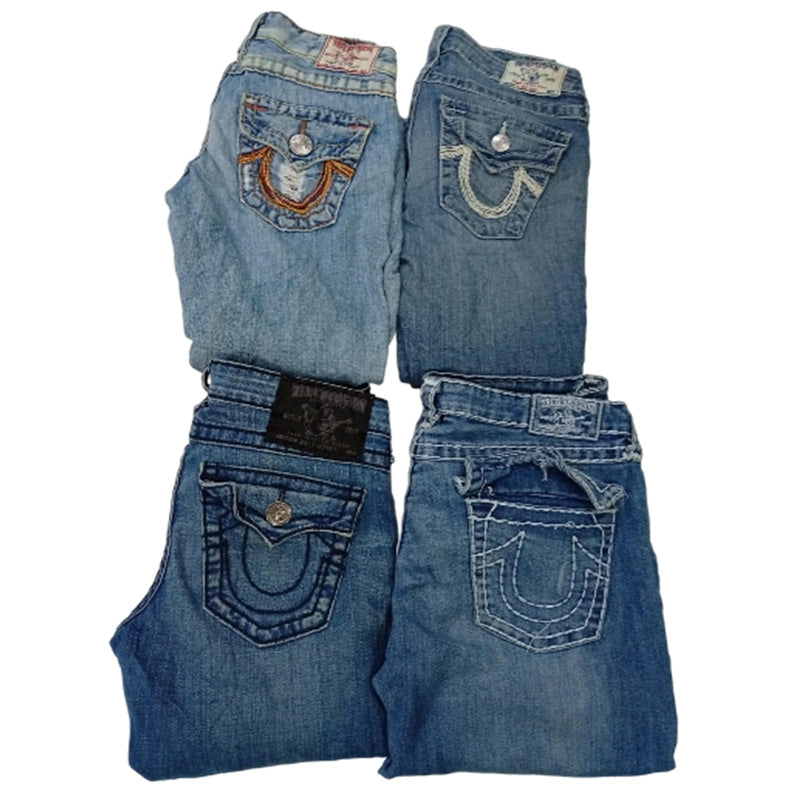 CR7639 Vintage True Religion Ladies And Men Jeans