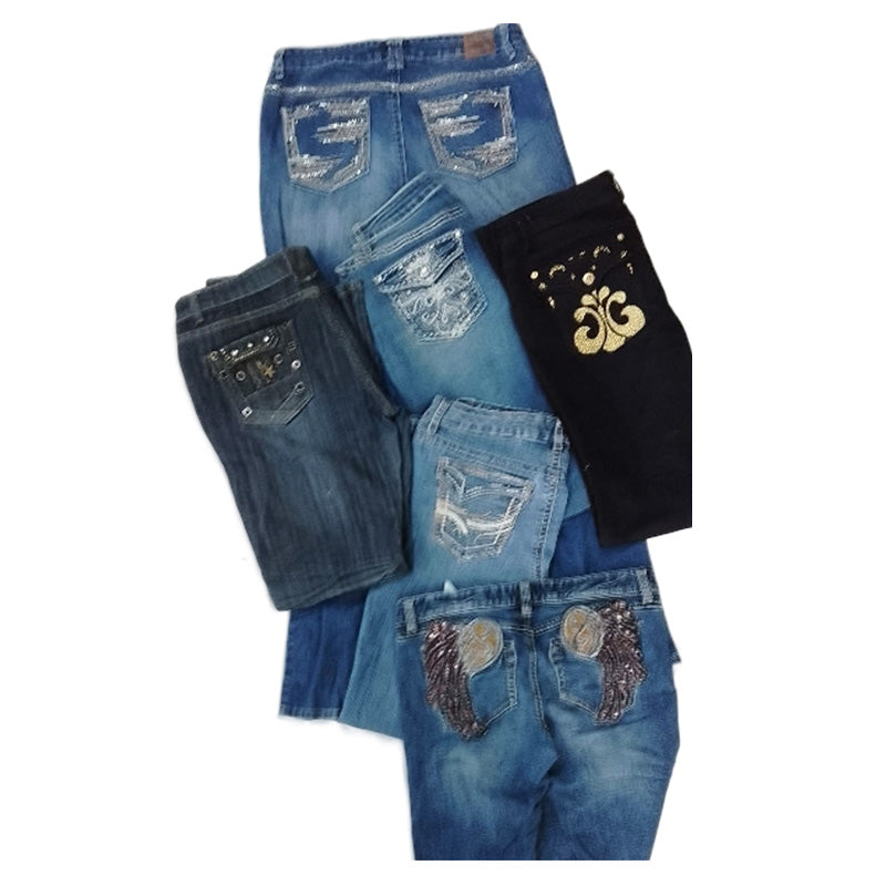 CR-7366  Y2K Flare And Straight Jeans