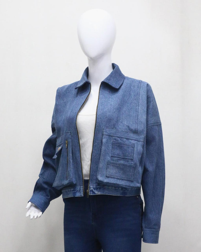 CR0126 Reworked Carhartt Cropped Denim Jacket