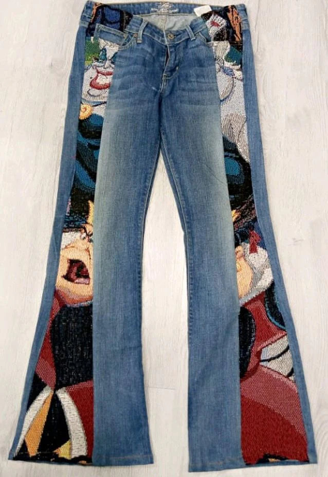 Reworked Denim with Flared Bell Bottoms