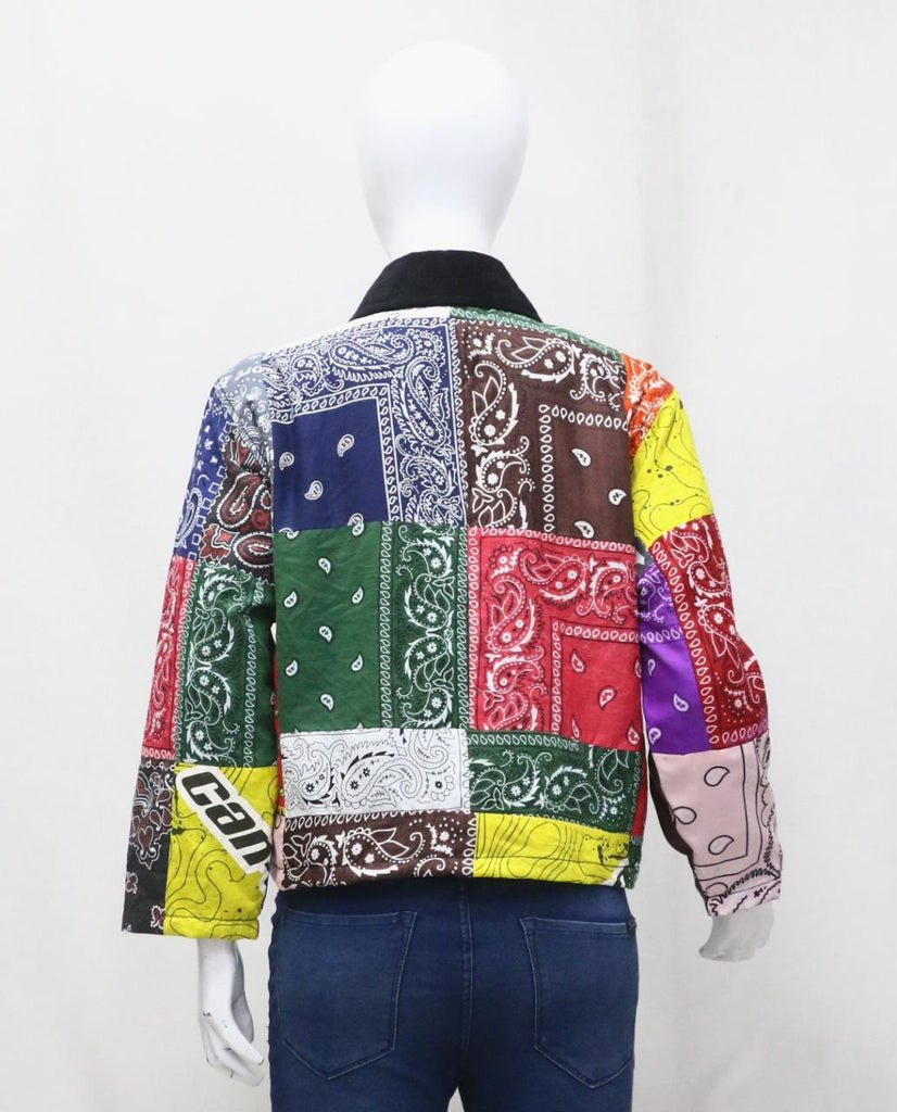 CR1402 Bandana Patchwork Zipper Jacket
