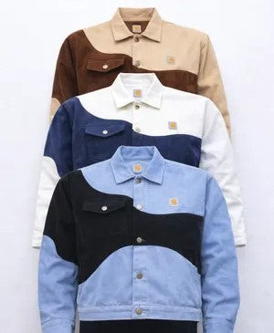 CR1207 Upcycled Wave-Panel Corduroy Jacket
