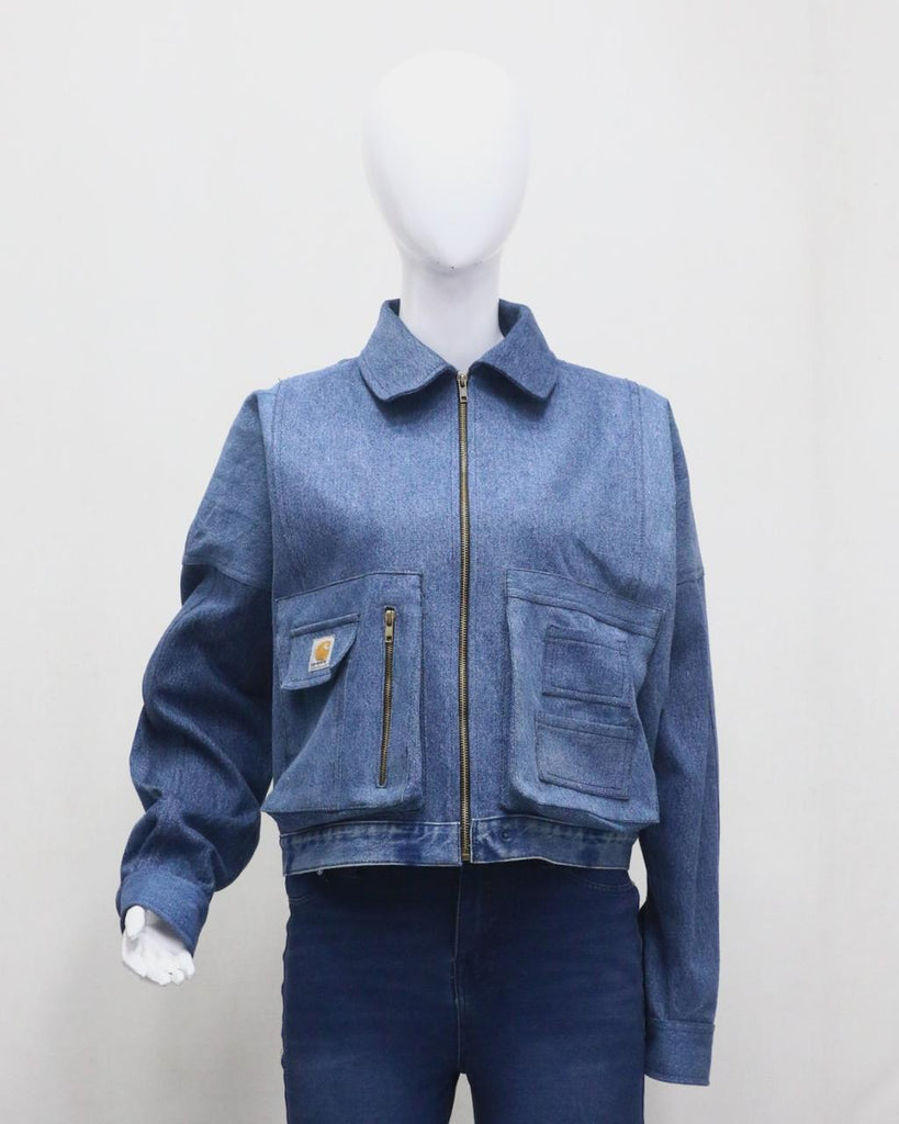 CR0126 Reworked Carhartt Cropped Denim Jacket