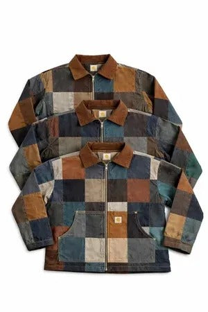 CR2181 Upcycled Heritage Patchwork Zip Jacket
