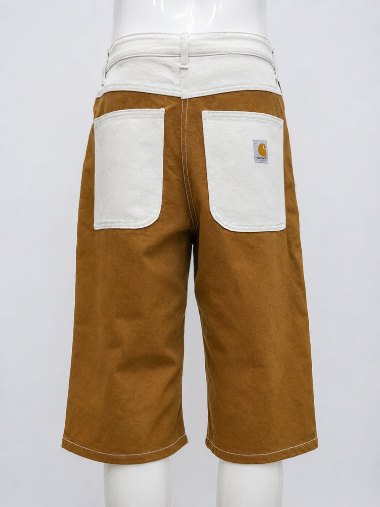 CR2214 UPCYCLED CARHARTT COLOR-BLOCK UTILITY JORTS