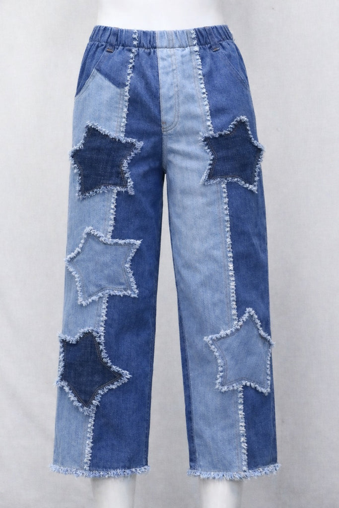 CR1415 Rework Star Patch Denim Pants