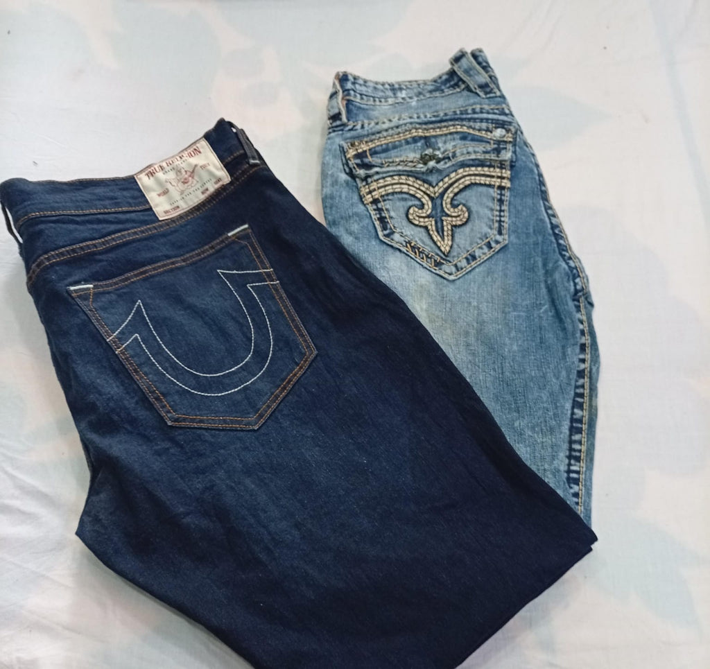 CR11350 Vintage True Religion and Rock Revival Men’s Jeans