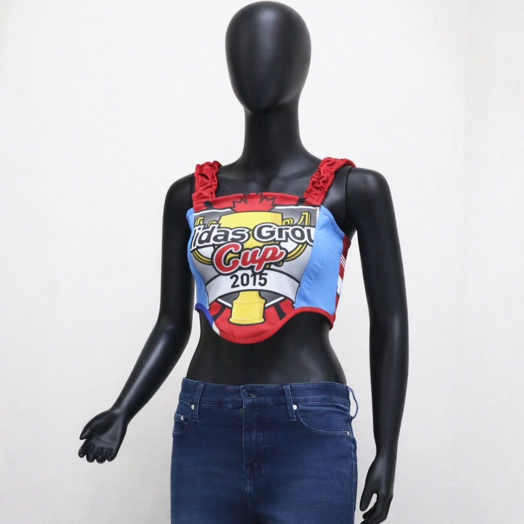 CR1273 Rework Graphic Crop Top – Lace Back Streetwear