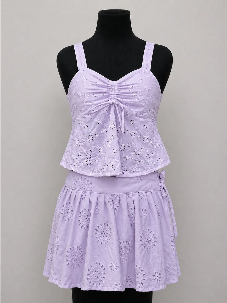 CR1552 Upcycled Eyelet Co-Ord Set