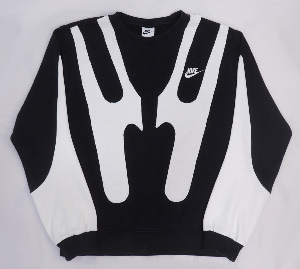 CR02310 Upcycled Nike Contrast Panel Crewneck Sweatshirts