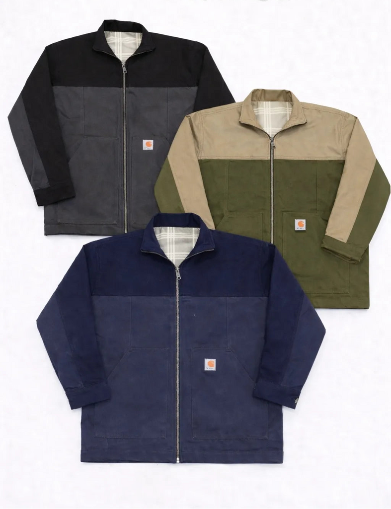 CR1265 Upcycled Two-Tone Utility Zip Jacket