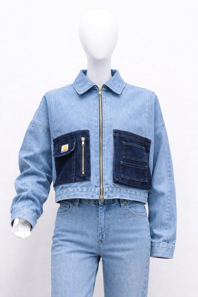 CR0126 Reworked Carhartt Cropped Denim Jacket