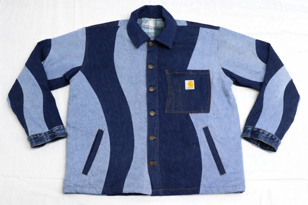CR1392A Patchwork Denim Chore Jacket