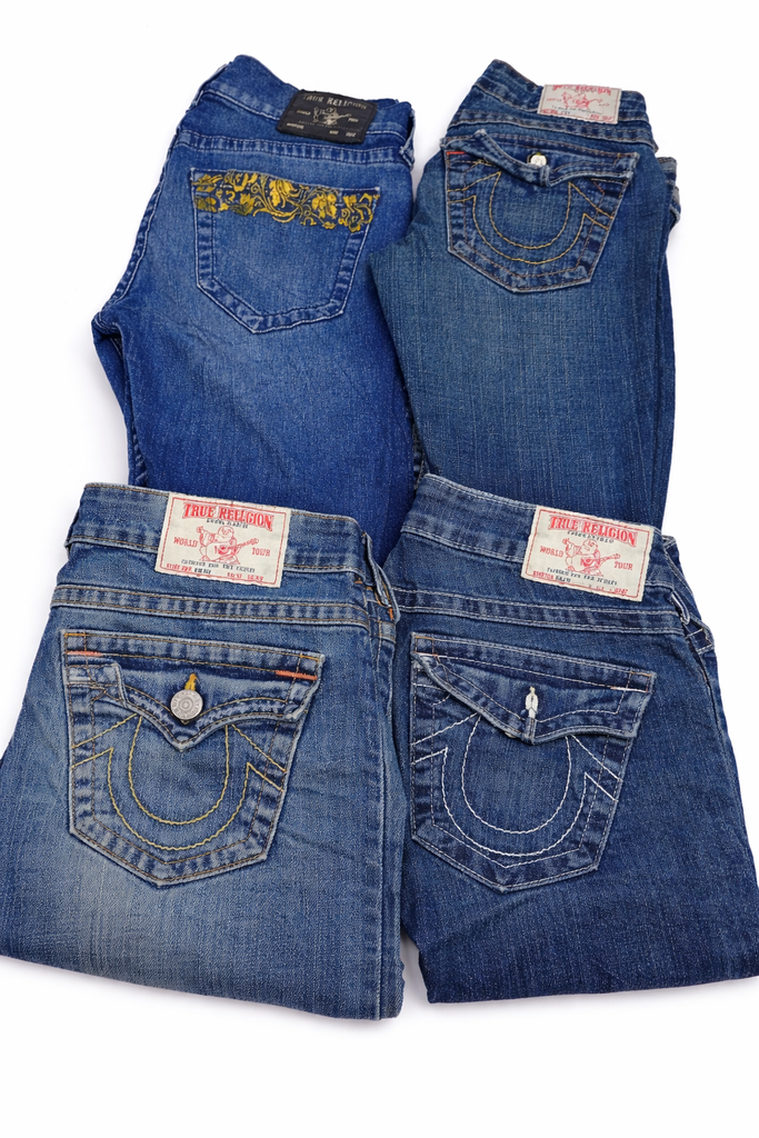CR7216 Vintage True Religion Flare And Straight Ladies Jeans