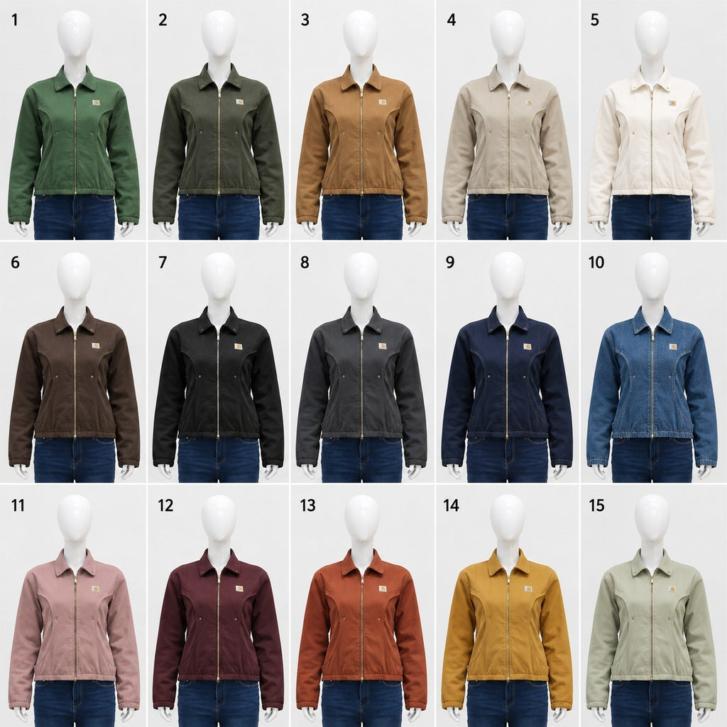 CR2221 UPCYCLED CARHARTT FITTED WORKWEAR ZIP JACKET