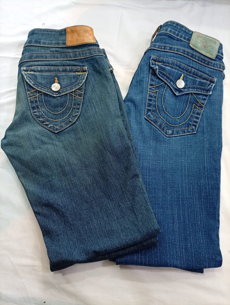 CR12135 Vintage True Religion Flare and Straight Jeans