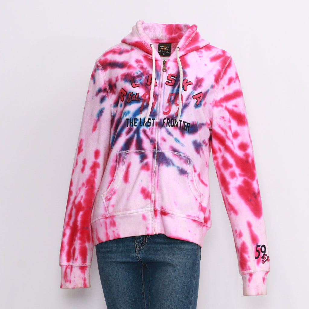 Trendy Reworked Tie & Dye Branded Hoodies