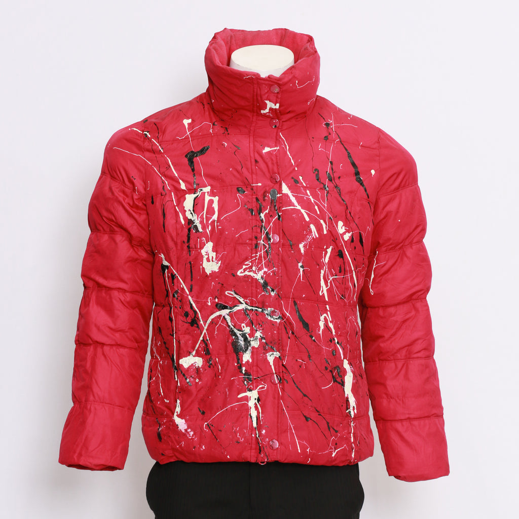 Puffer Jacket With Color Splatter