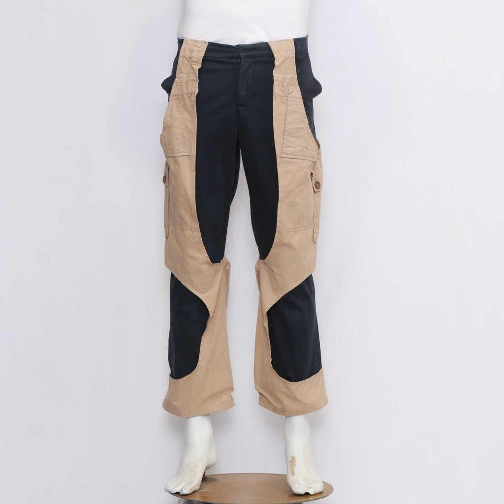 Reworked Double Layer Cotton Cargo Pants