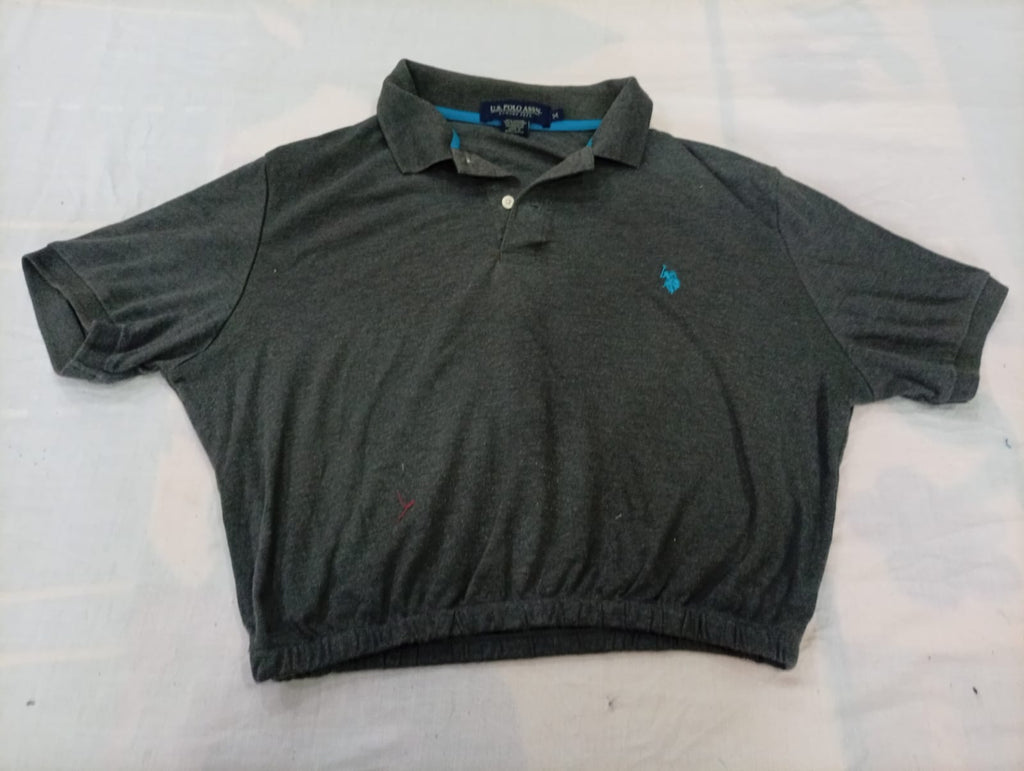 CR13211 Upcycled Polo Crops Tops