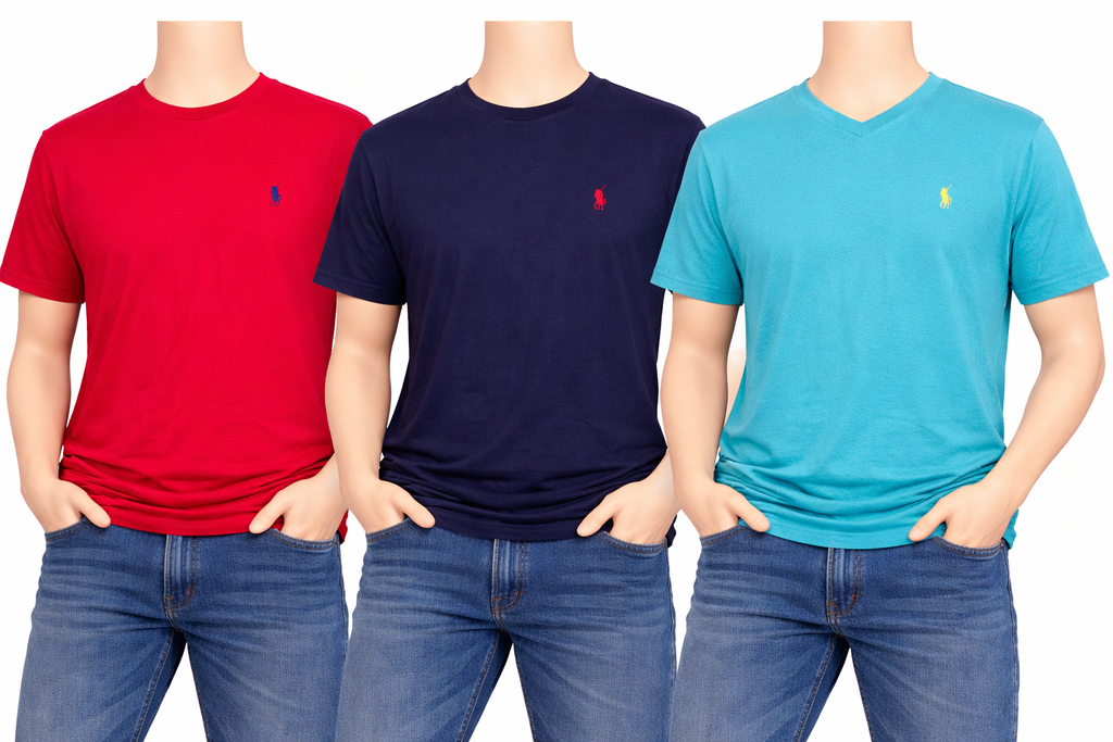 CR7302 Vintage Polo Round Neck T-Shirt