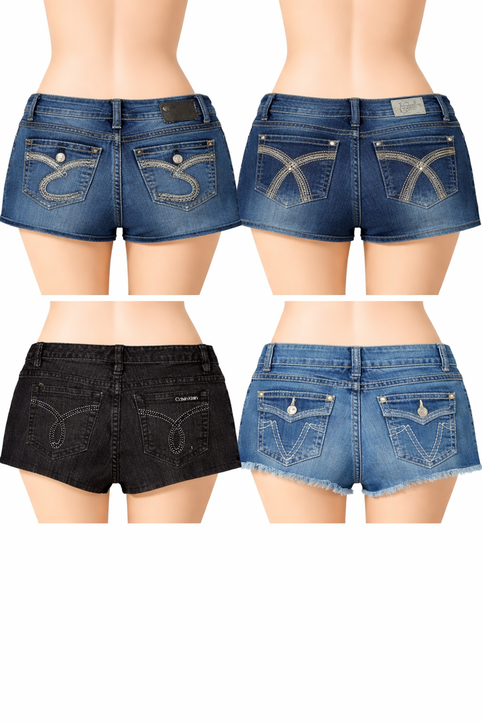 CR7098 Rework Y2K Denim Mini Shorts