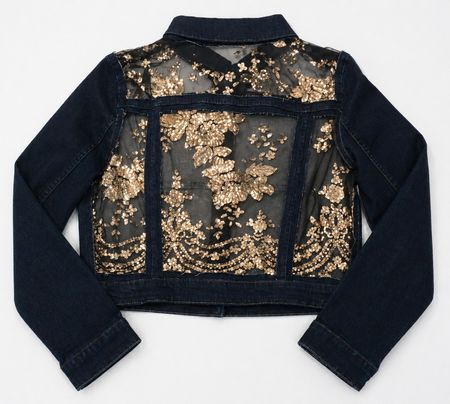 CR1766 Upcycled Embellished Denim Jacket