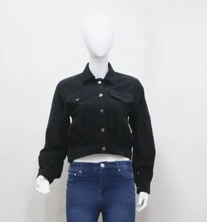 CR1223 Upcycled Cropped Cordoury Jacket