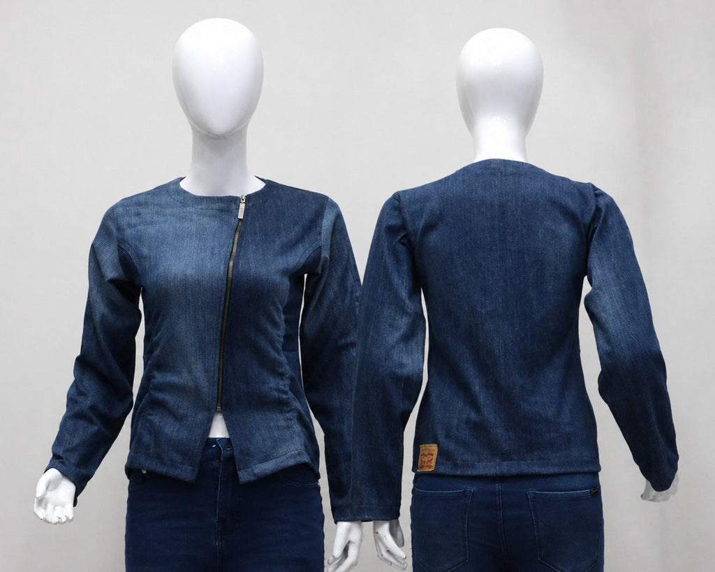 CR1550 Upcycled Denim Fitted Jacket