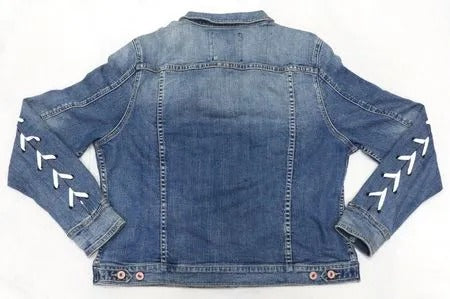 CR2160 UPCYCLED LACE-UP DENIM JACKET