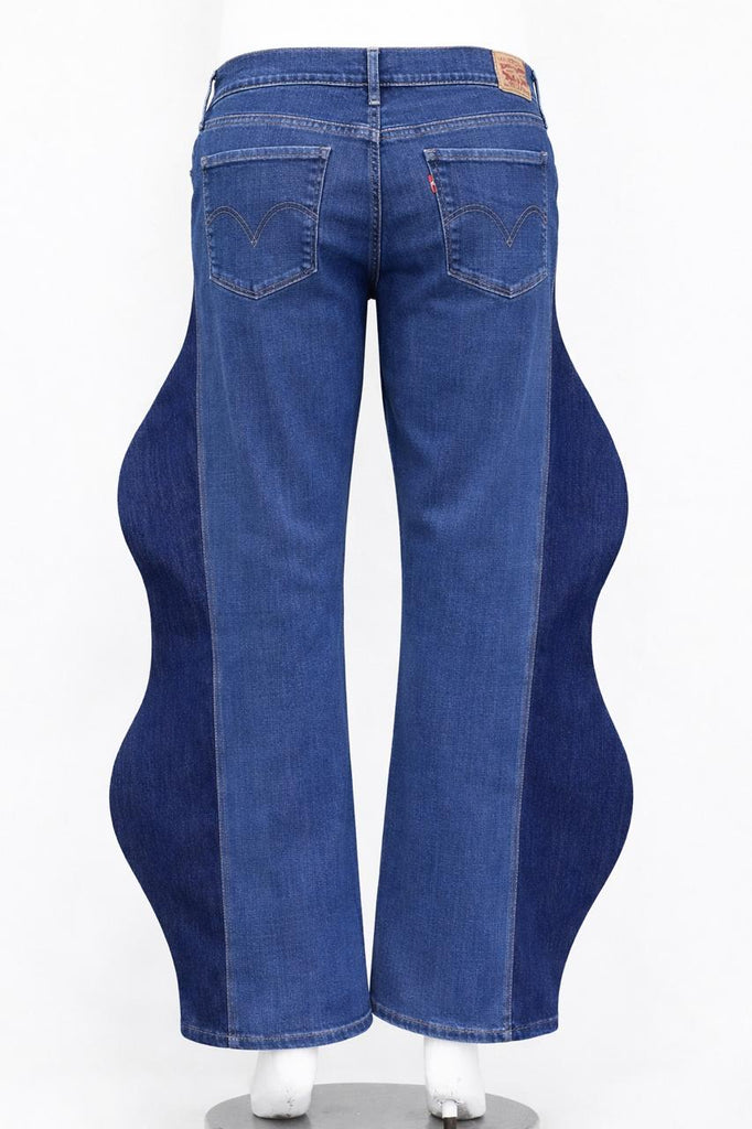 CR1286 Wave Panel Flare Jeans – Sculpted Rework Denim