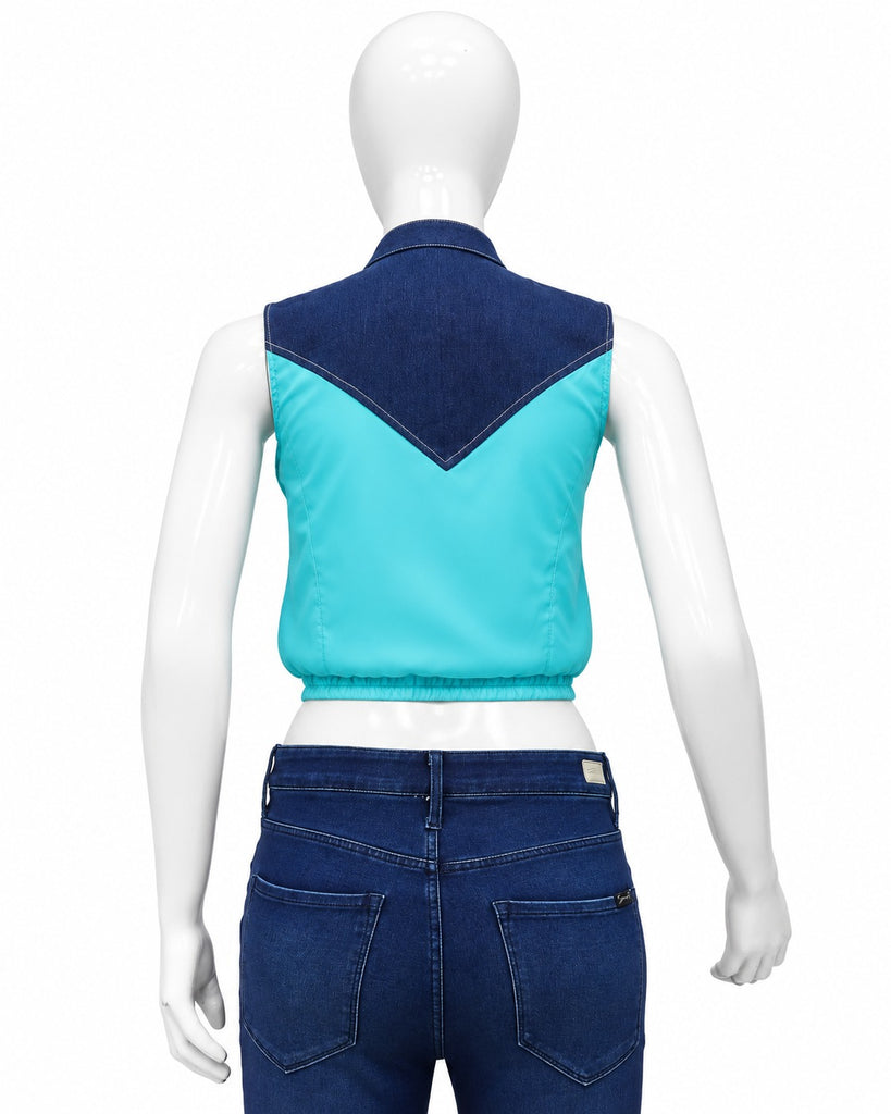 CR2295 UPCYCLED DENIM & WINDBREAKER PANEL VEST