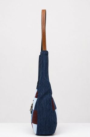 CR1543 Upcycled Denim Patchwork Shoulder Bags