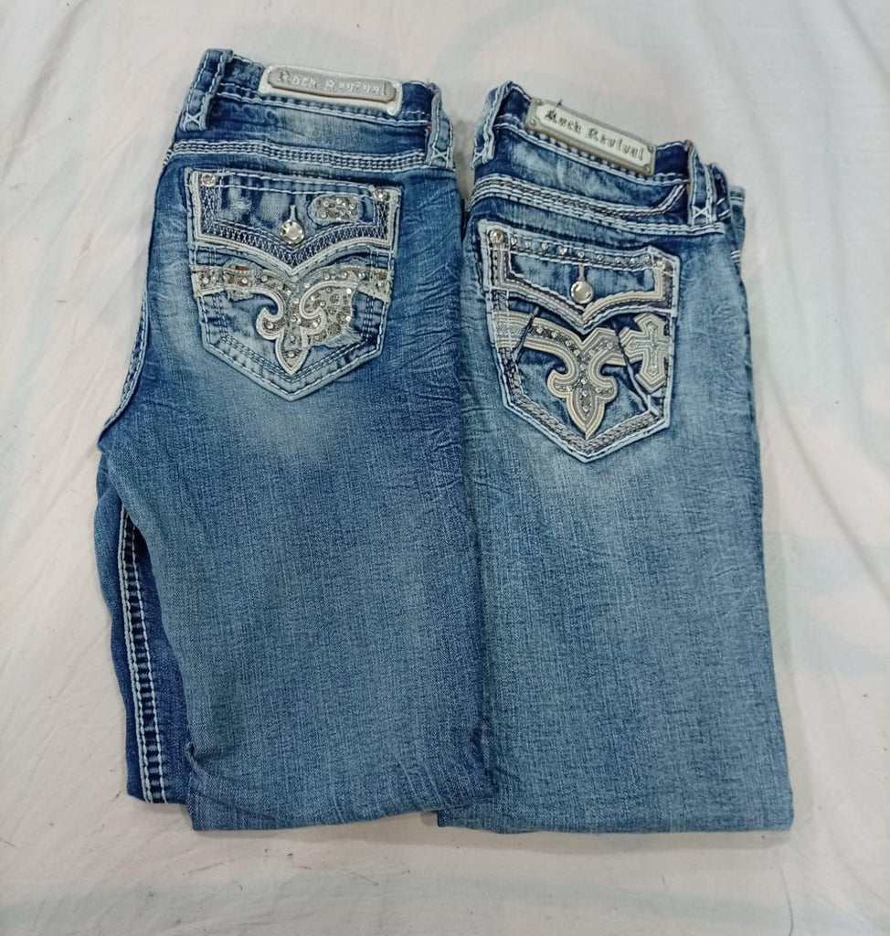 CR11921 Vintage Rock Revival Flare and Straight-Leg Jeans